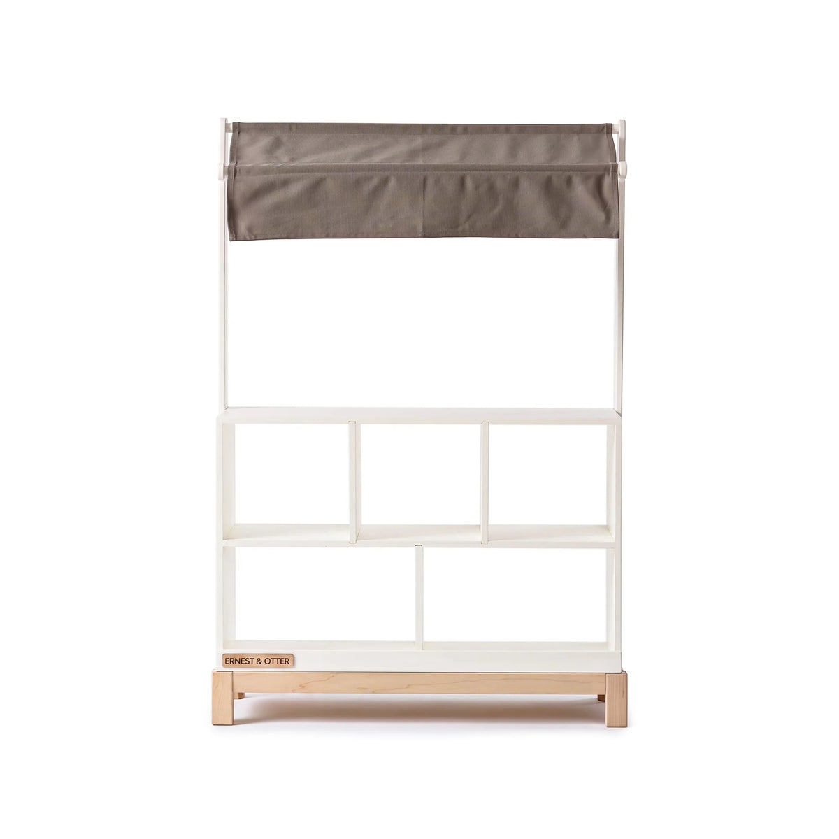 Wooden Play Market Stand - white with gray canopy