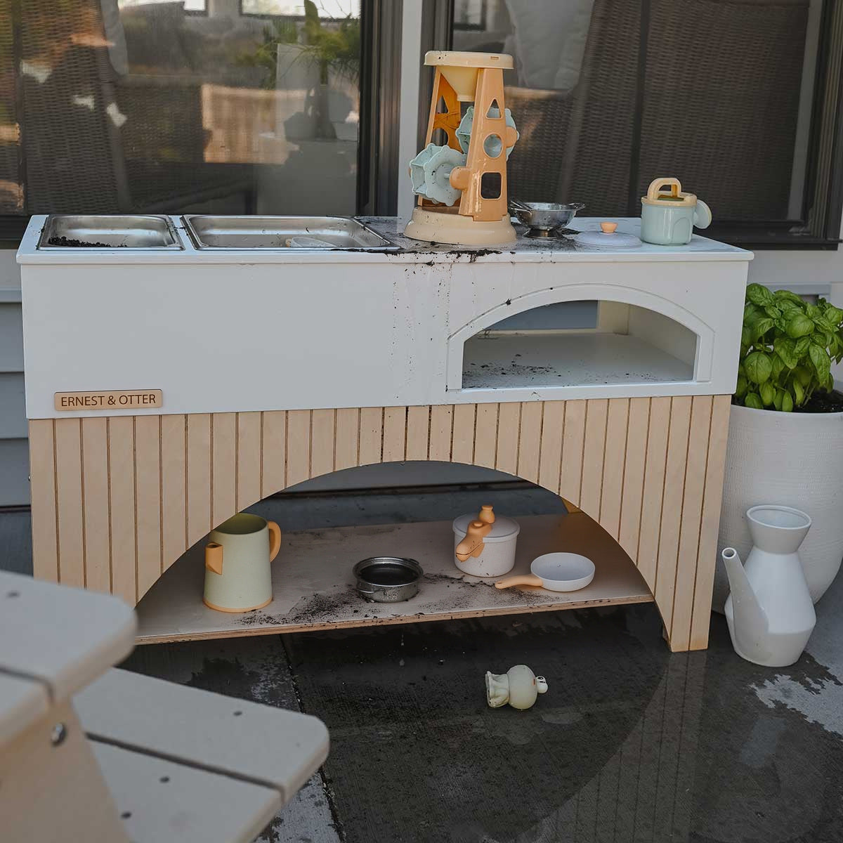 Ernest & Otter Kai wood mud kitchen lifestyle