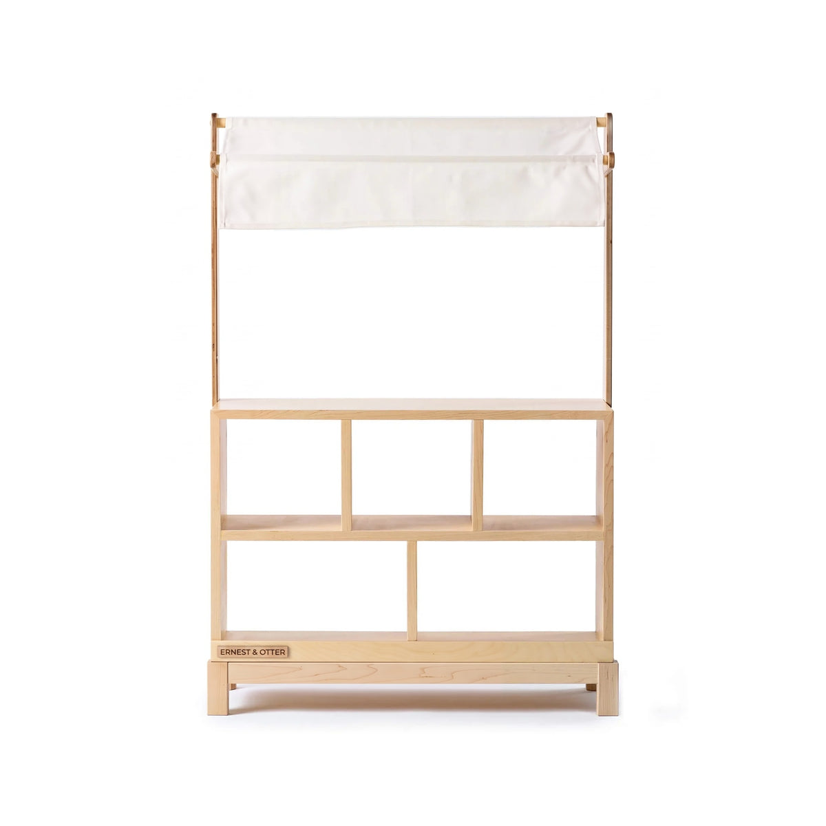 Wooden Play Market Stand - natural with white canopy