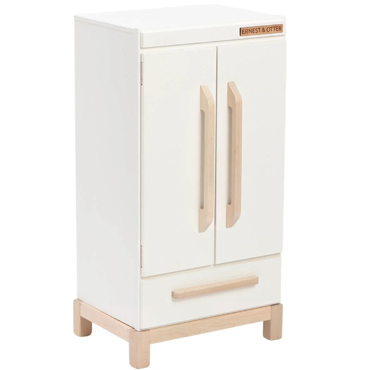 Wooden Essential Play Refrigerator - white angled