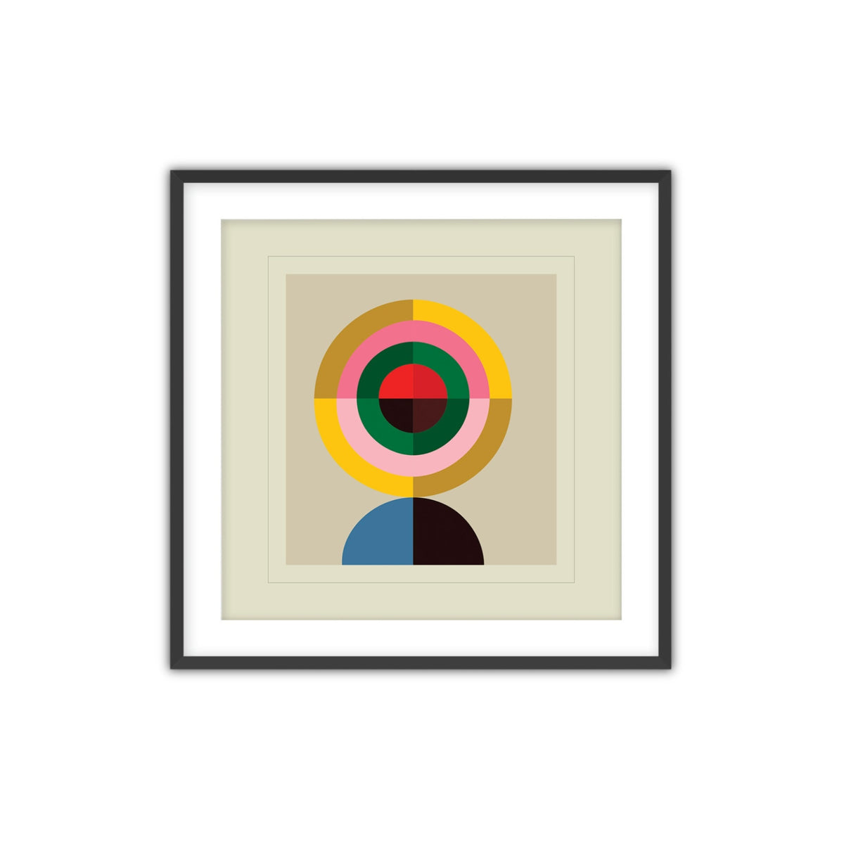 Concentric, Abstract Wall Art with Frame