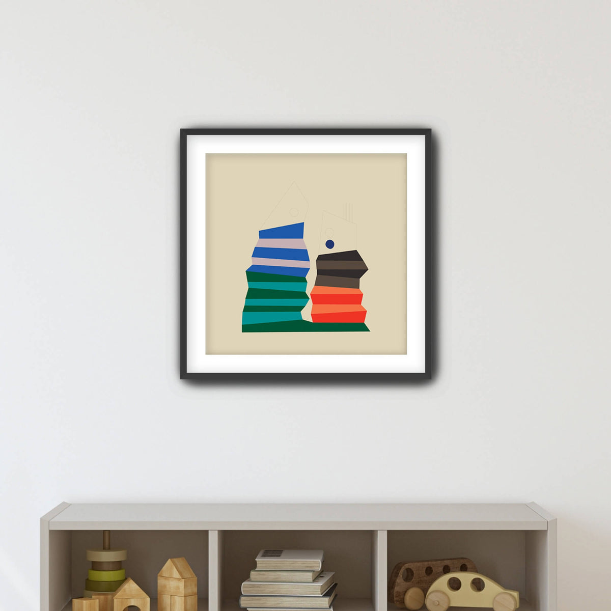 Friends, Abstract Wall Art with Frame