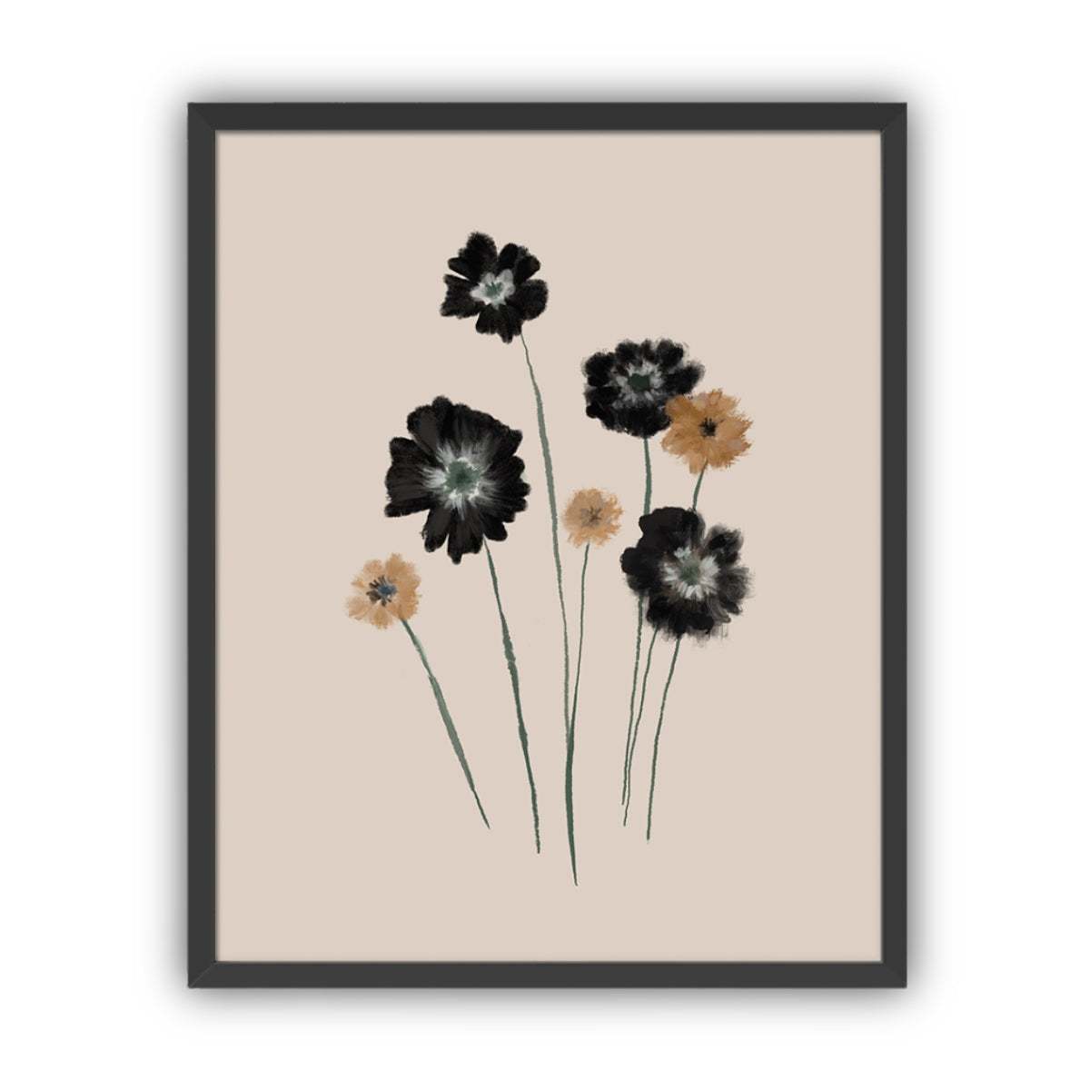 Contrast Blossoms Artwork, Framed
