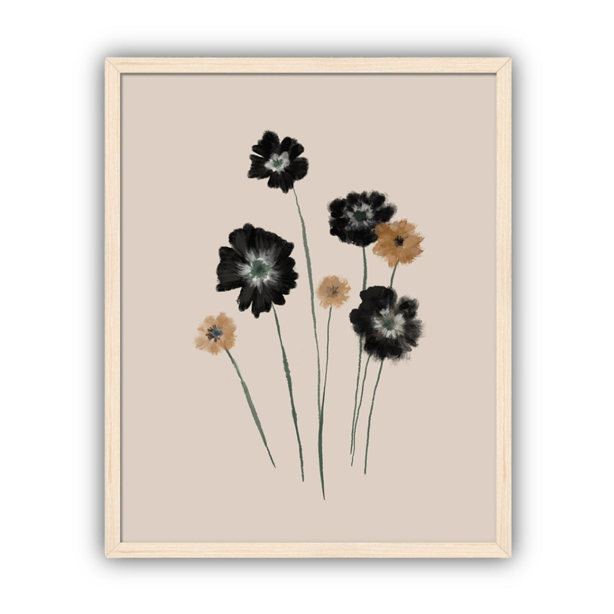 Contrast Blossoms Artwork, Framed