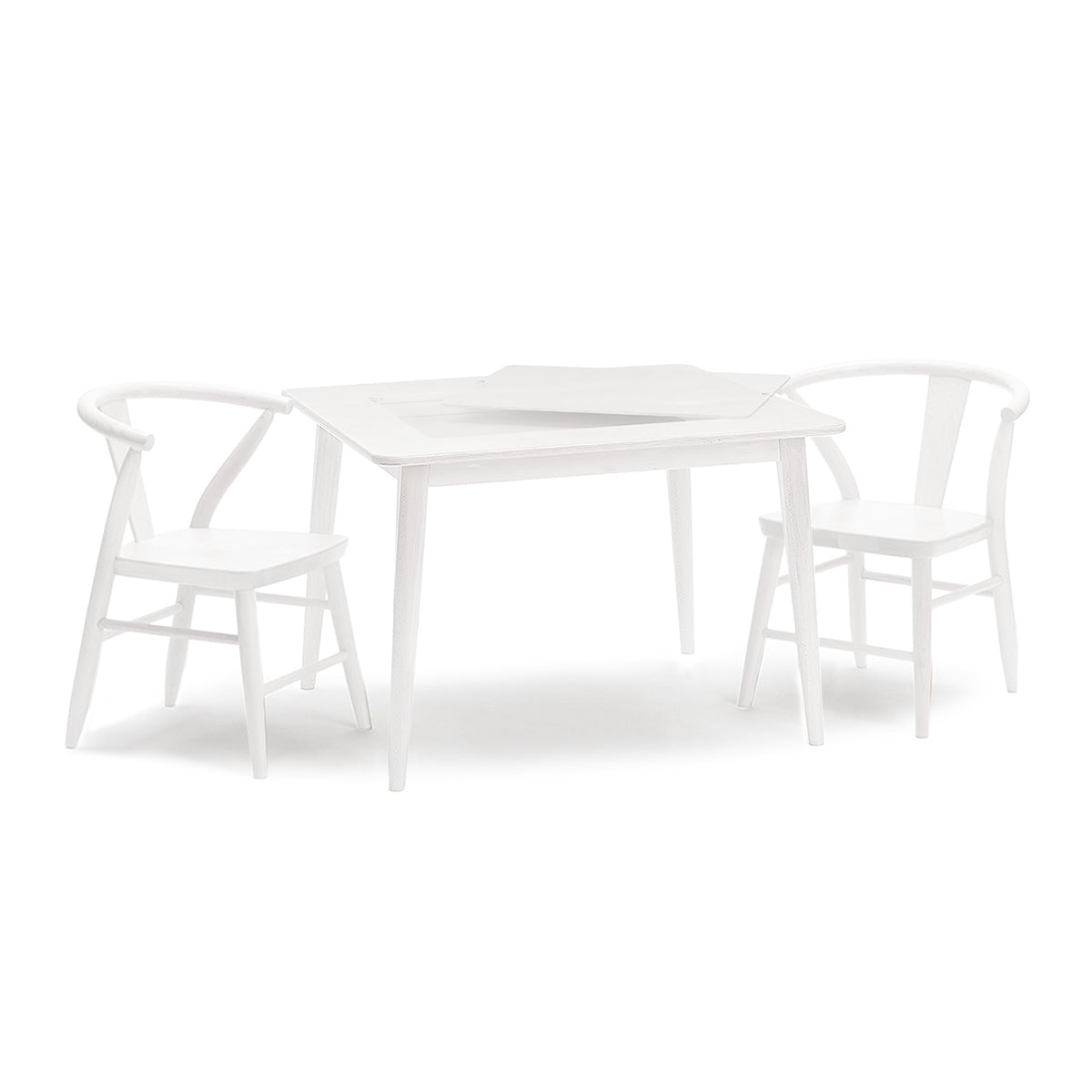 Wood Play Table and Chairs Set for Kids, 29" with Storage - Crescent