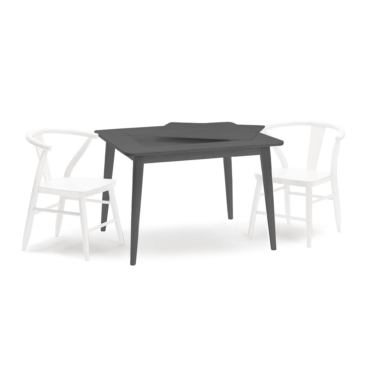 Wood Play Table and Chairs Set for Kids, 29" with Storage - Crescent