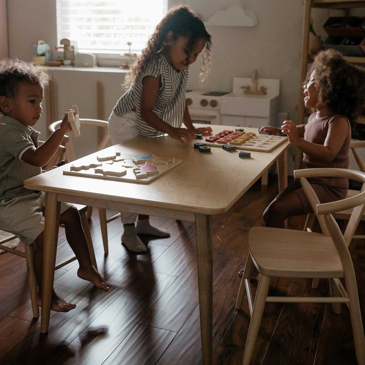 Crescent Kids Wood Play Table, 48 Inch