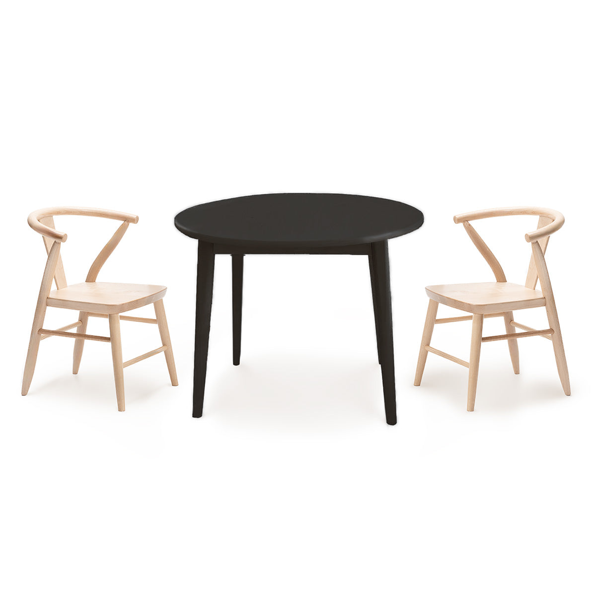 Wood Play Table and Chairs Set for Kids, Round Table - Crescent