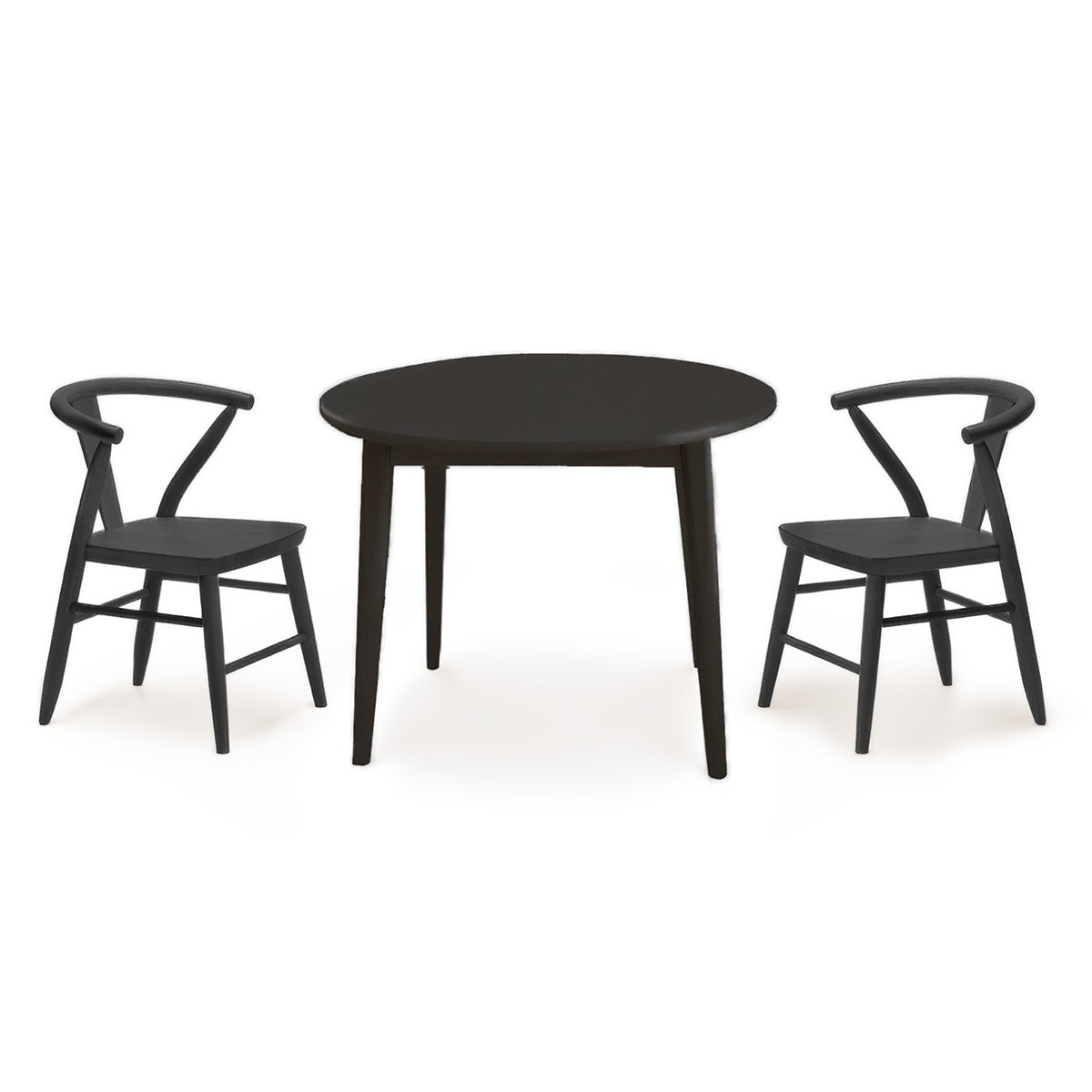 Wood Play Table and Chairs Set for Kids, Round Table - Crescent
