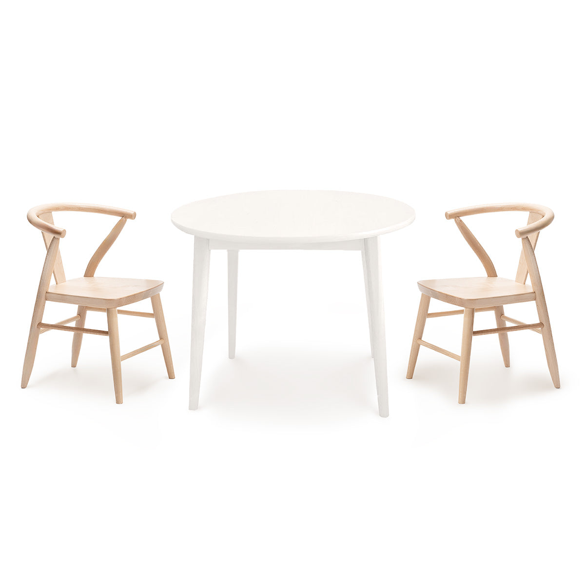 Wood Play Table and Chairs Set for Kids, Round Table - Crescent