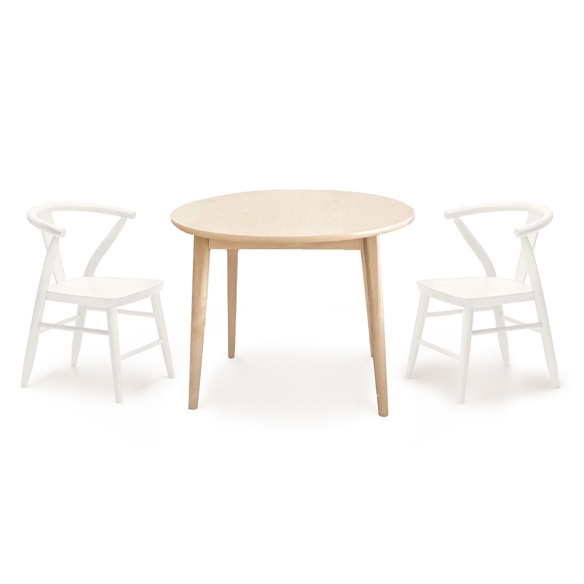 Wood Play Table and Chairs Set for Kids, Round Table - Crescent