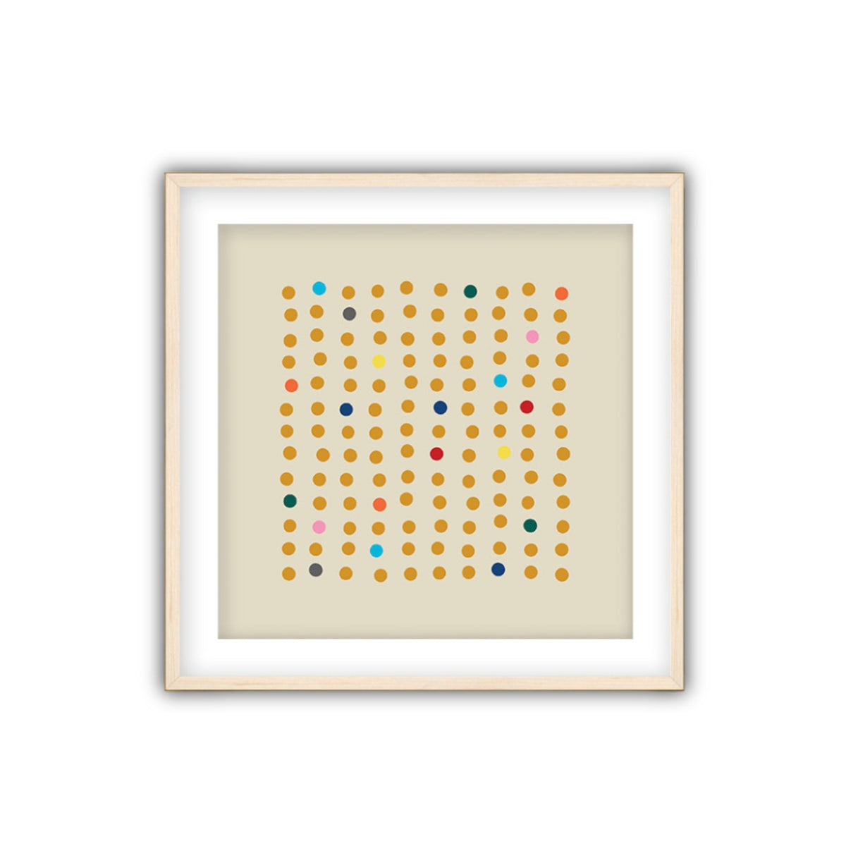 Dots, Abstract Wall Art with Frame