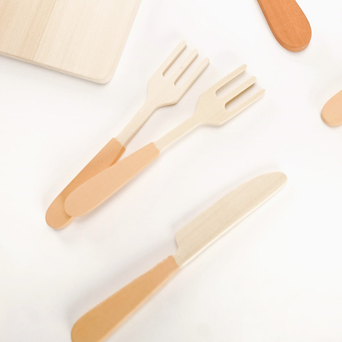 Wood Play Utensils for Kids, Set of 2