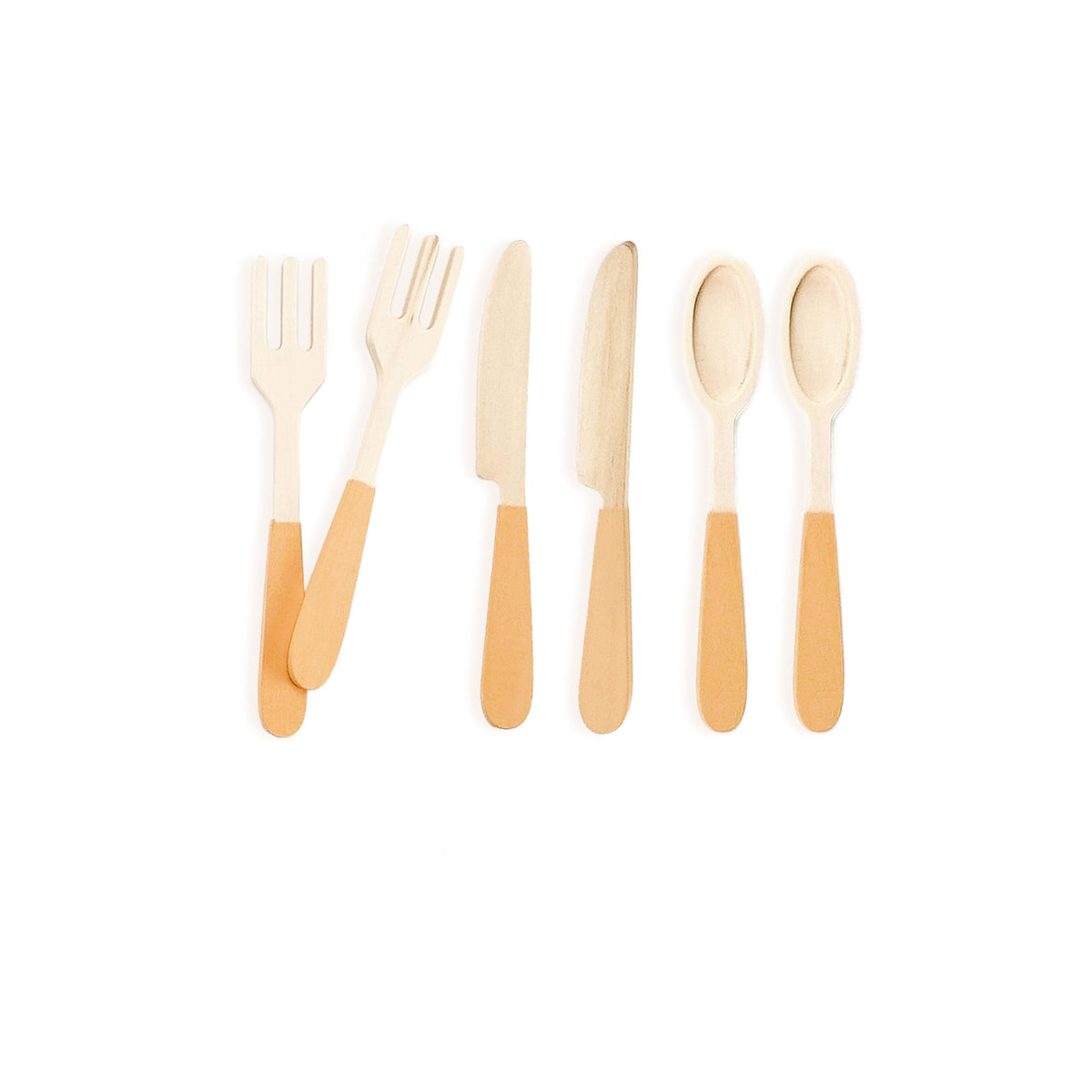 Wood Play Utensils for Kids, Set of 2