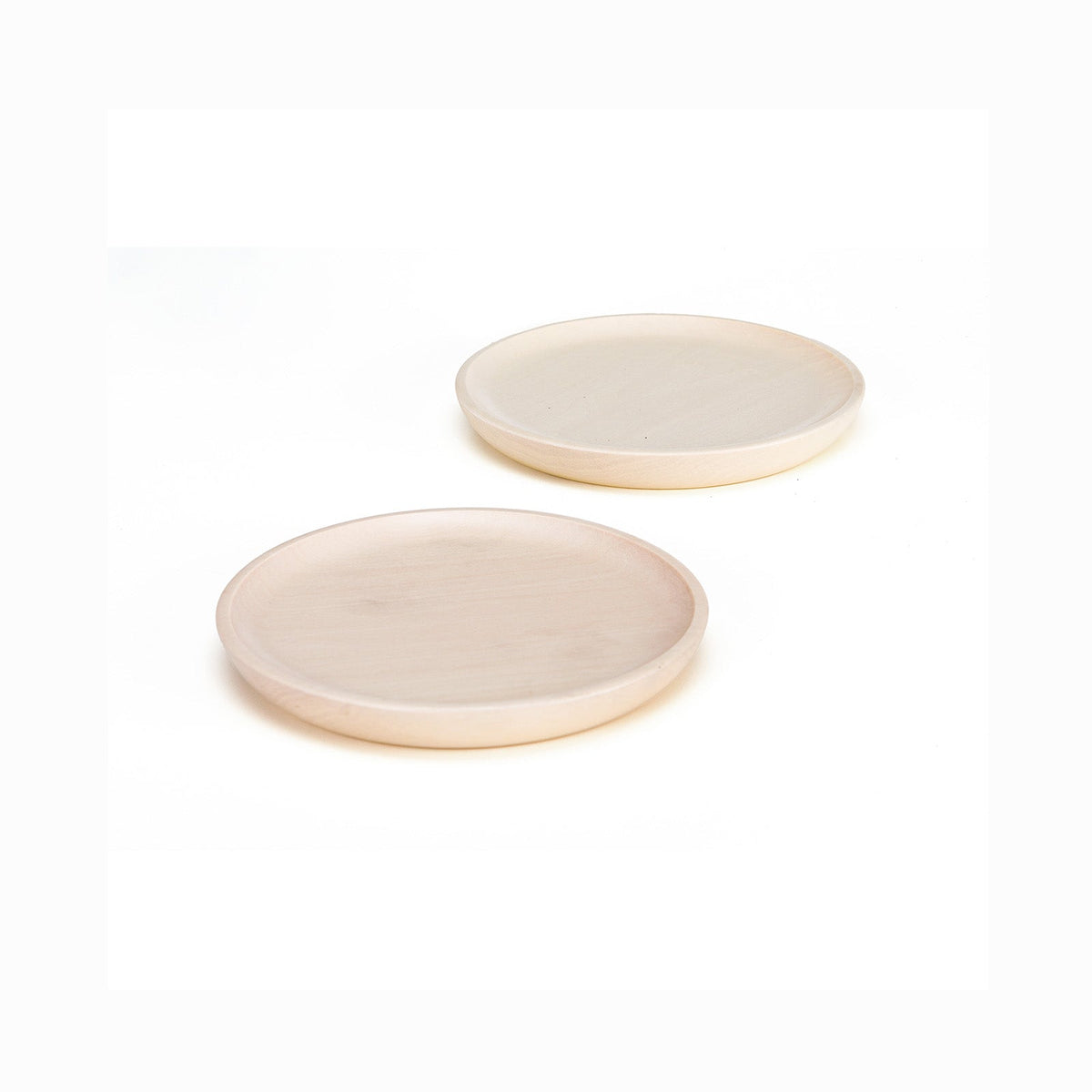 Wood Play Plates for Kids, Set of 2