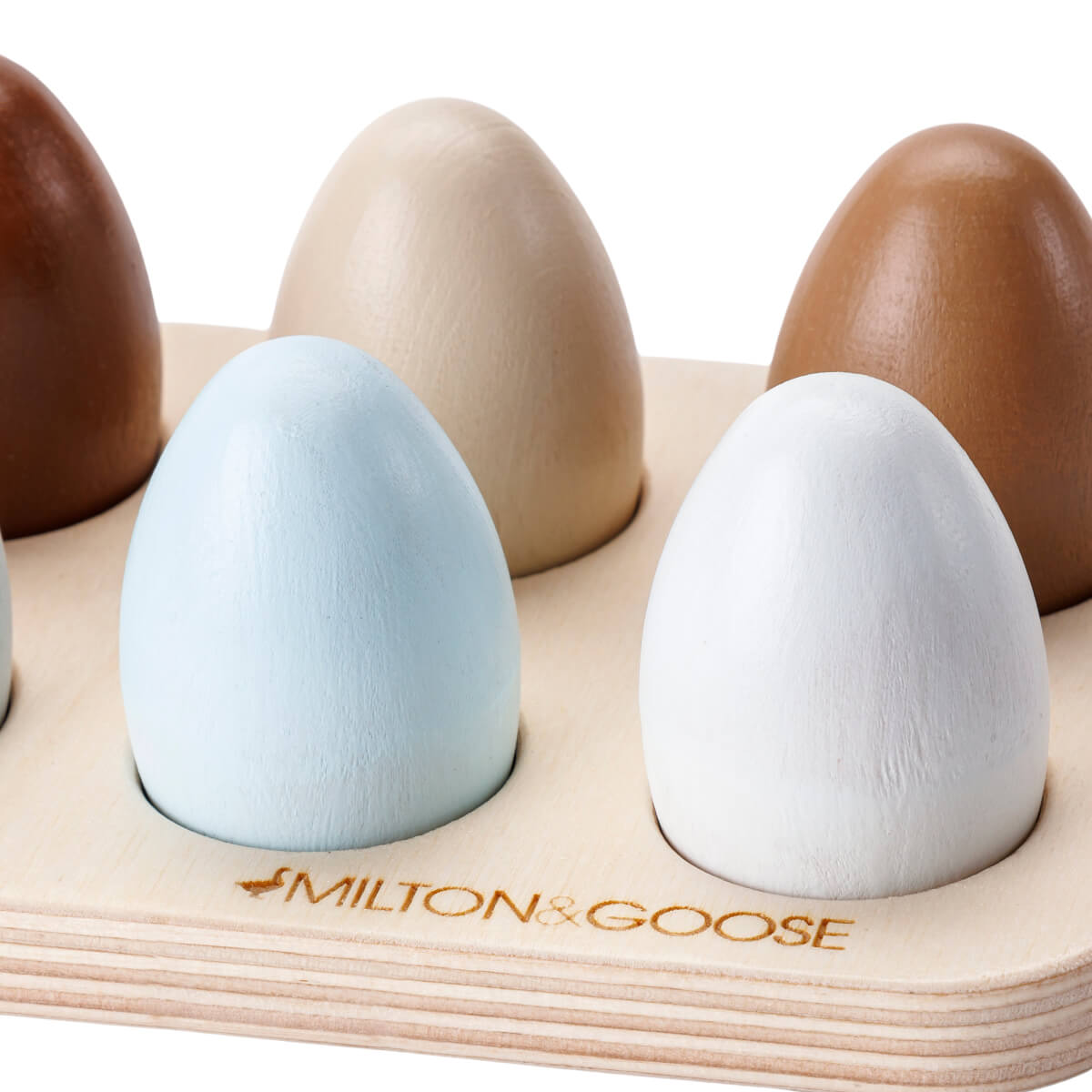 Wooden Play Eggs, Half Dozen