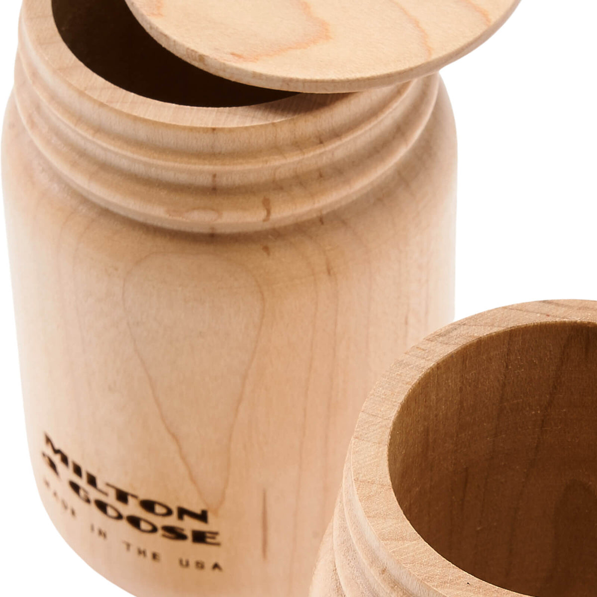 Wooden Mason Jars, Set of 2 with Lids