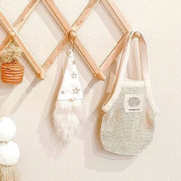 Ernest & Otter mini market mesh tote bag hanging