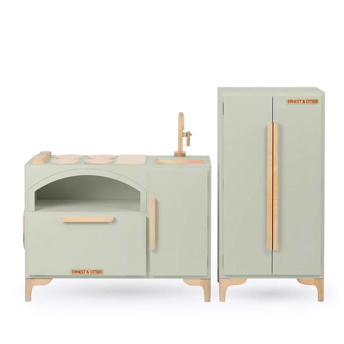 Ernest & Otter Luca play kitchen and refrigerator green