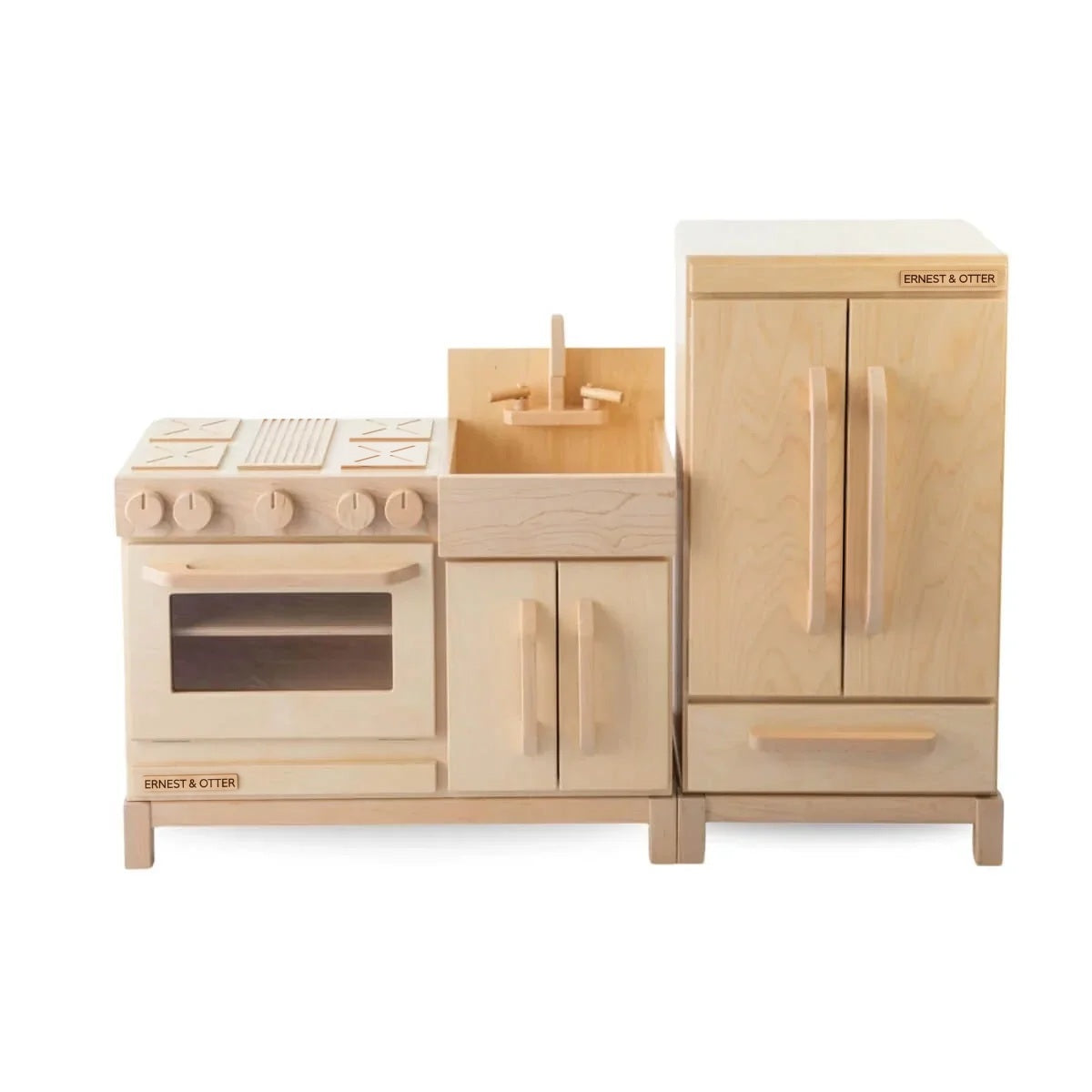 Ernest & Otter essential play kitchen refrigerator natural