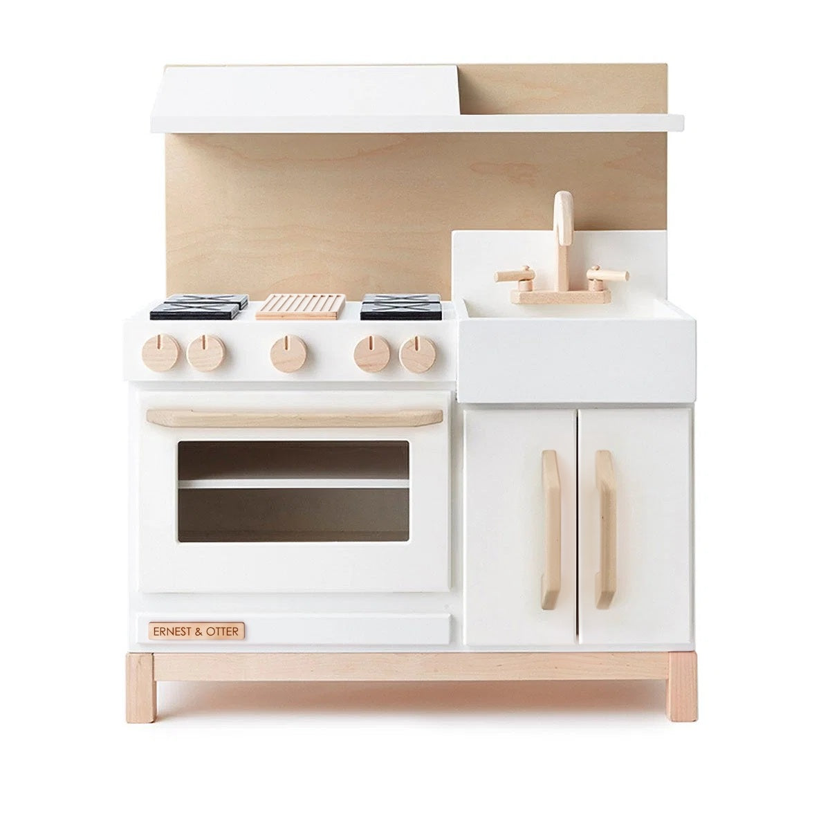 Wooden Essential Play Kitchen with Hood - white