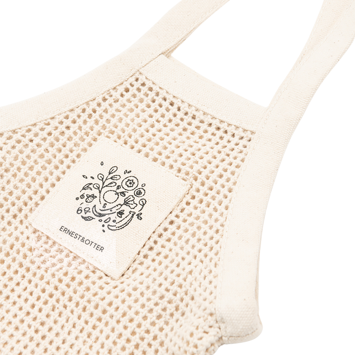 Ernest & Otter mini market mesh tote bag close up