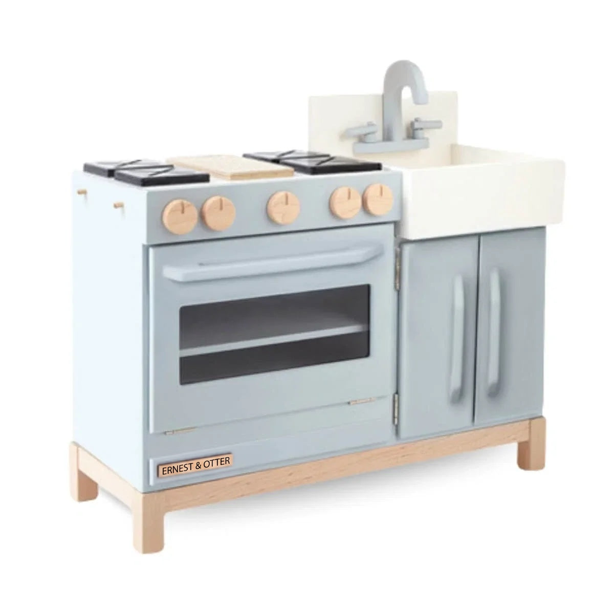 Ernest & Otter essential play kitchen gray angled
