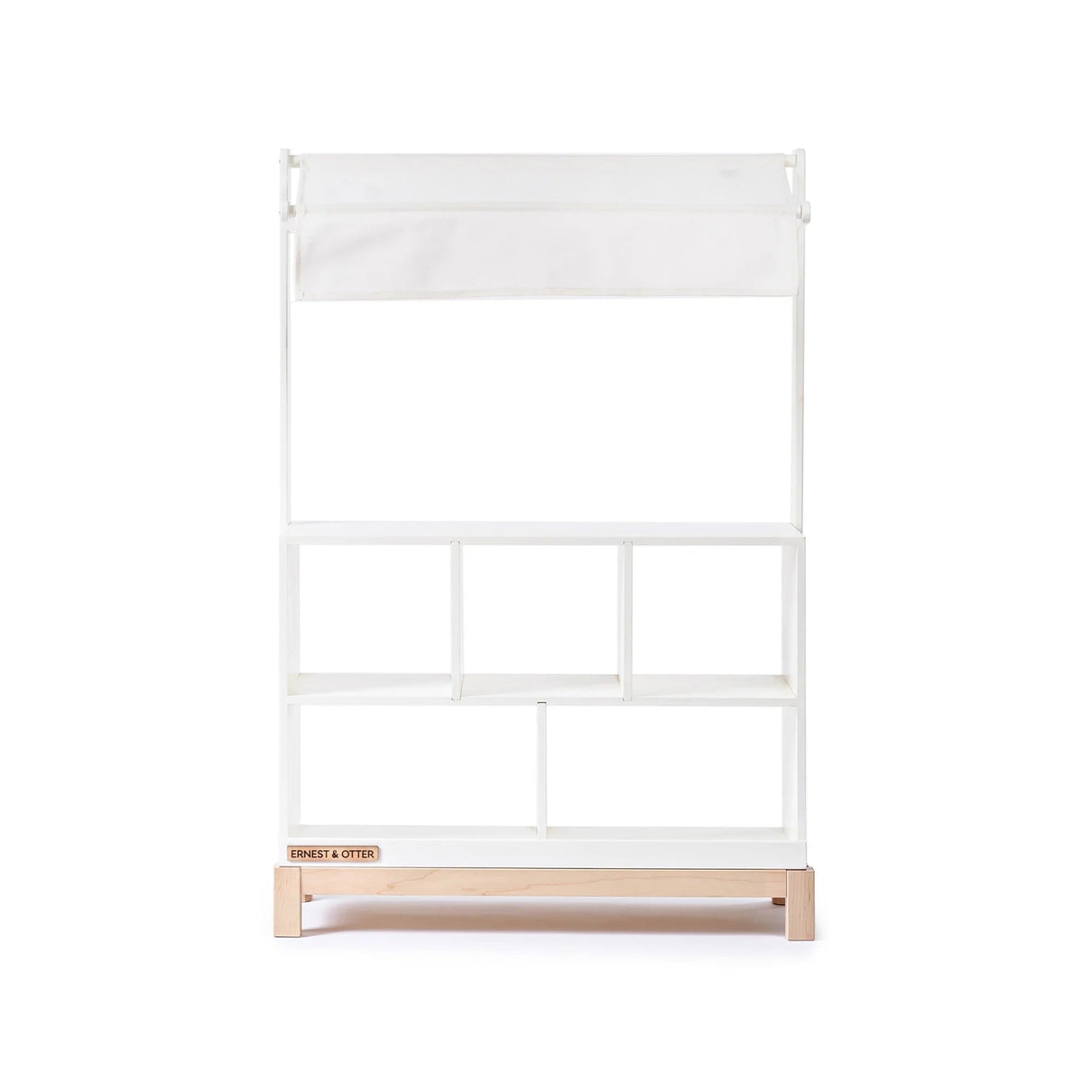 Ernest & Otter wood market stand white with white canopy