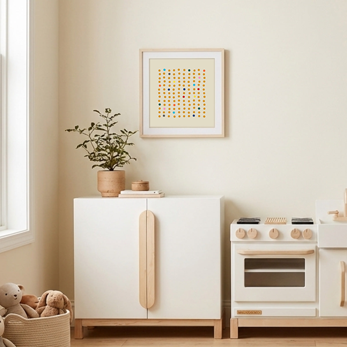 Dots, Abstract Wall Art with Frame