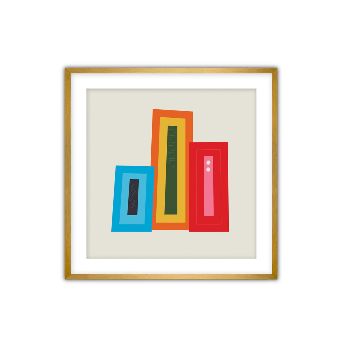 Vertical, Abstract Wall Art with Frame