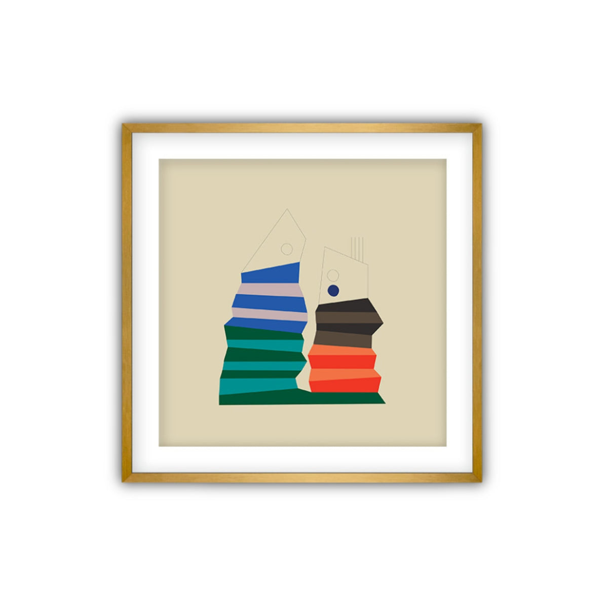 Friends, Abstract Wall Art with Frame
