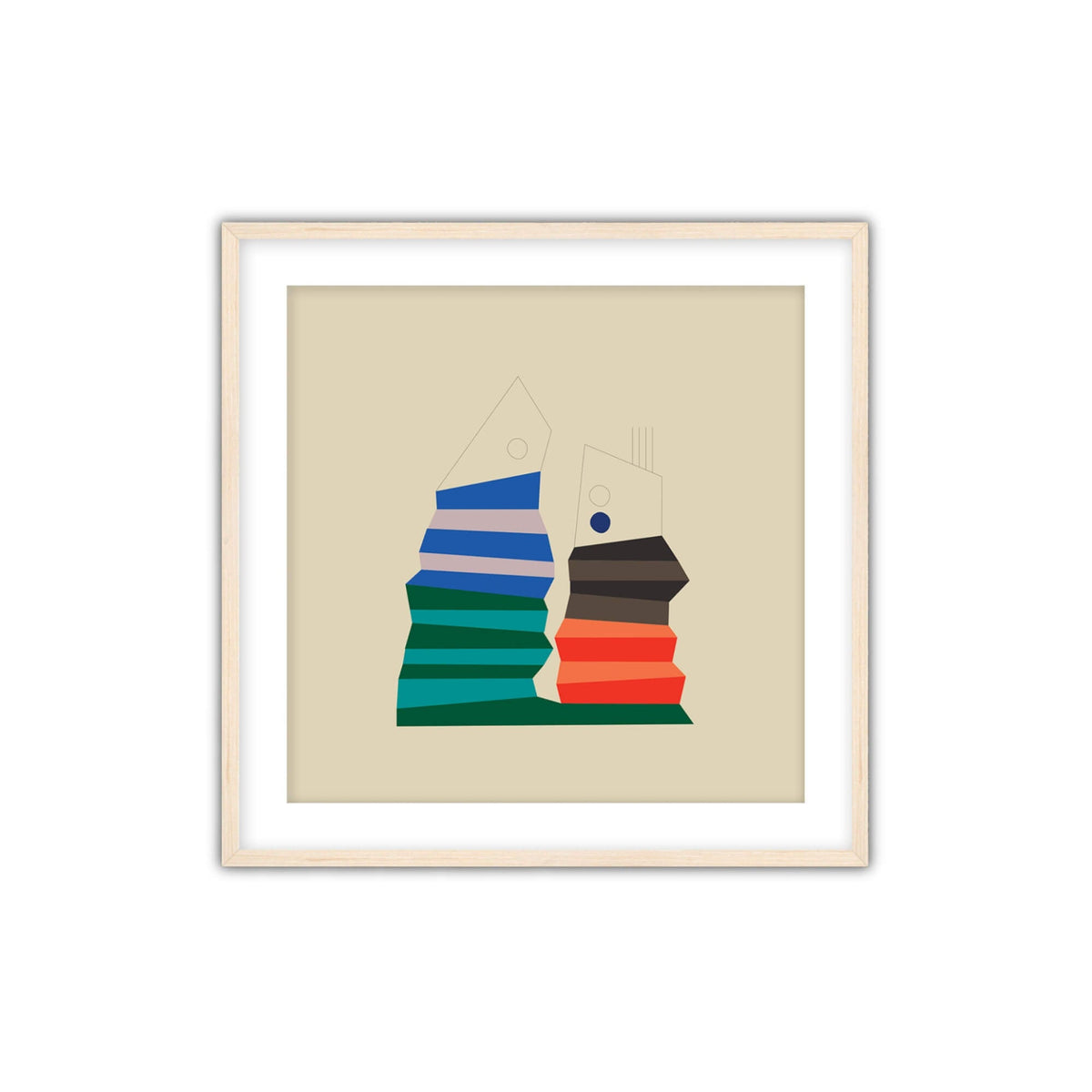 Friends, Abstract Wall Art with Frame