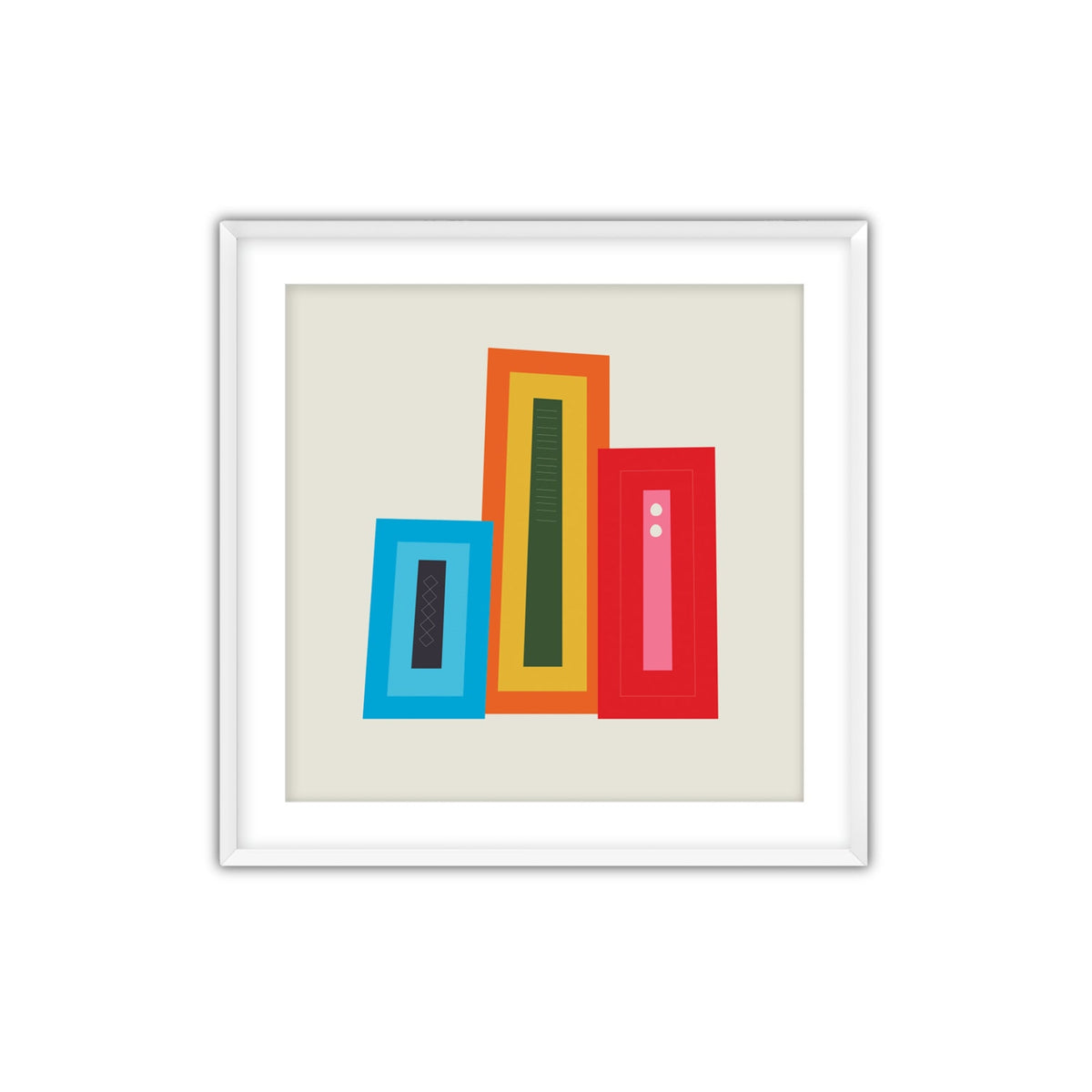 Vertical, Abstract Wall Art with Frame