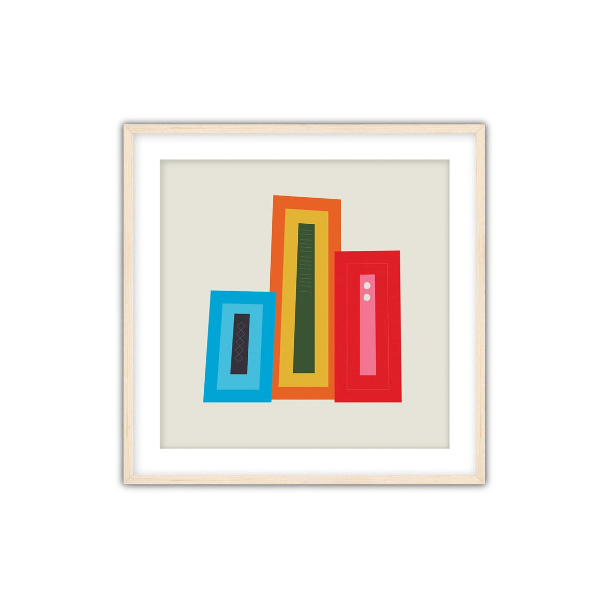 Vertical, Abstract Wall Art with Frame