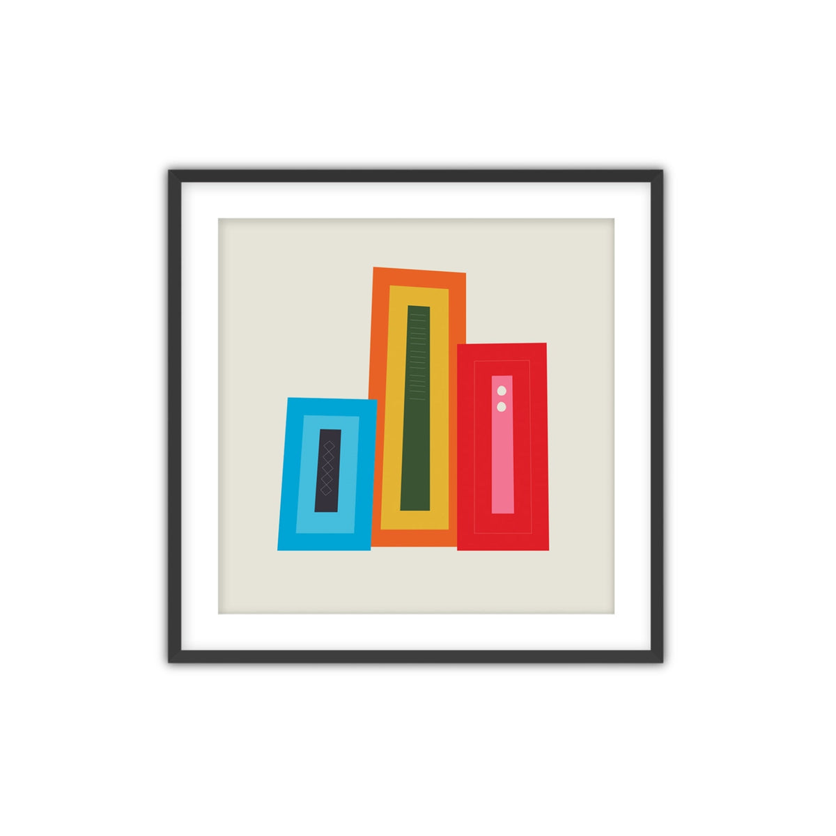 Vertical, Abstract Wall Art with Frame