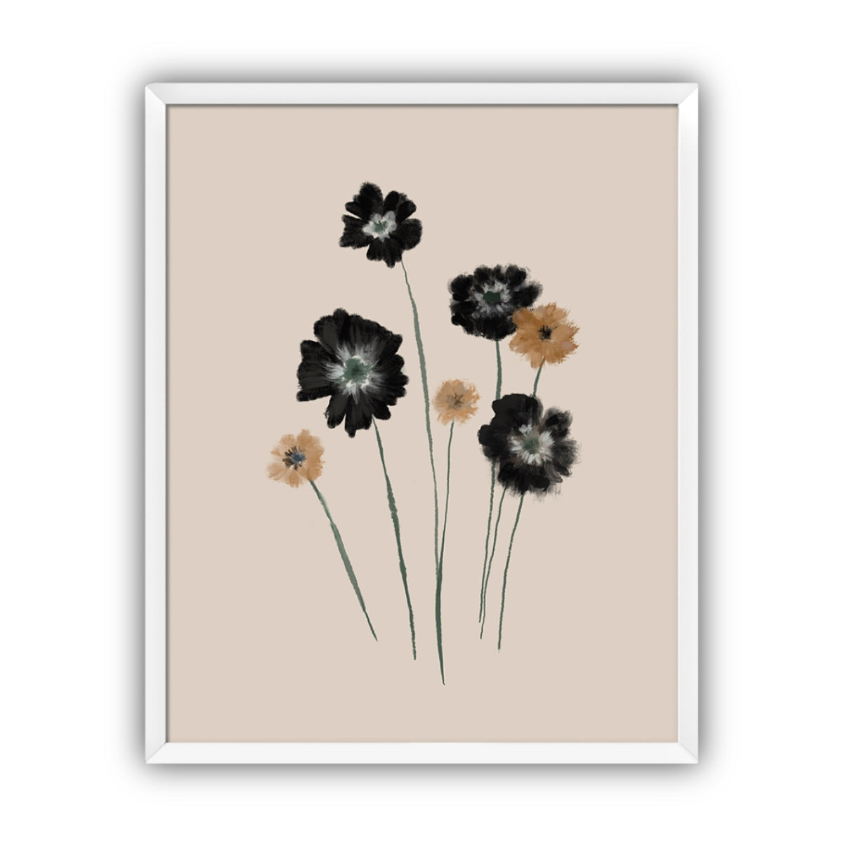 Contrast Blossoms Artwork, Framed