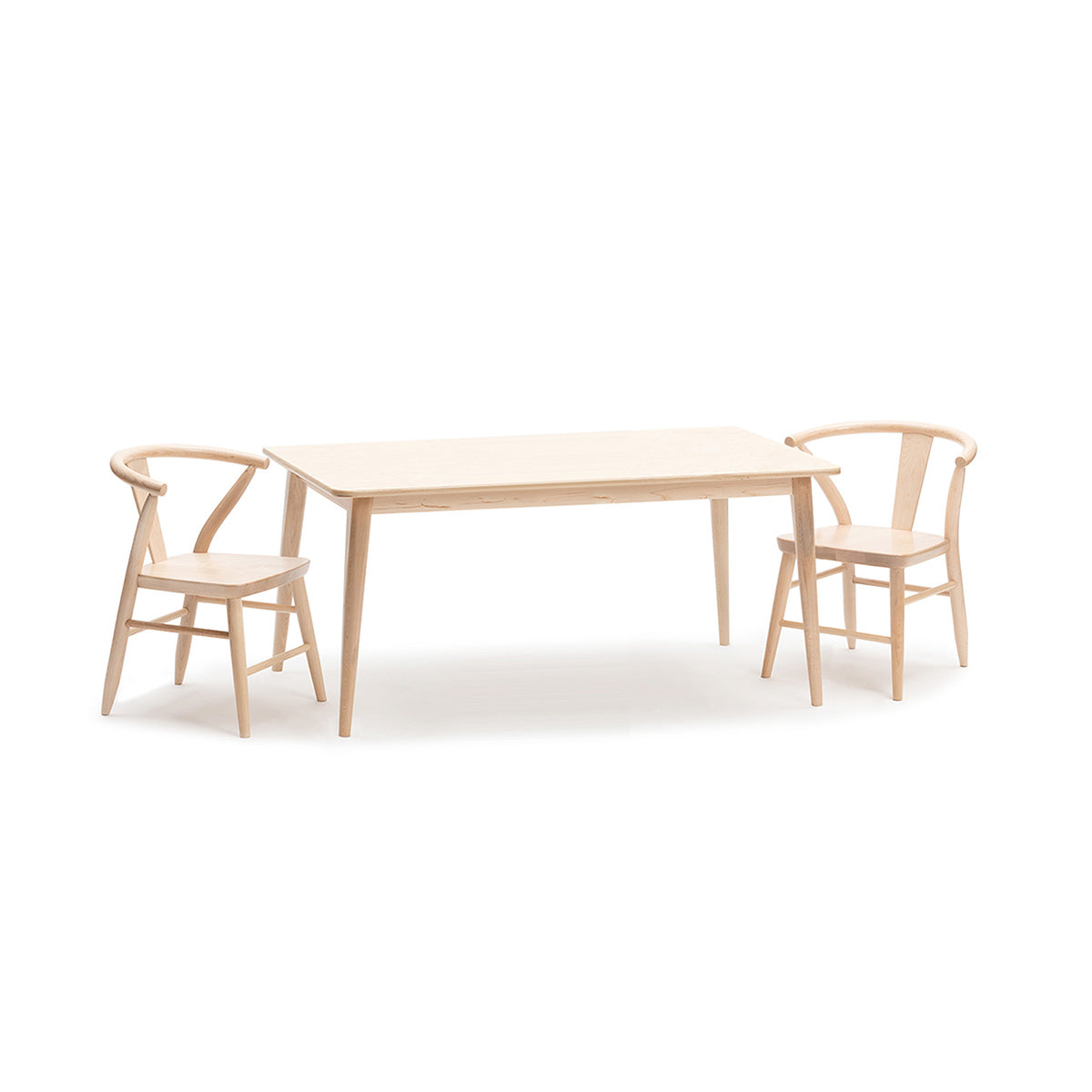 Wood Play Table and Chairs Set for Kids, 48" - Crescent