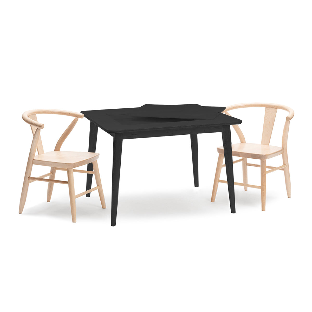 Wood Play Table and Chairs Set for Kids, 29" with Storage - Crescent