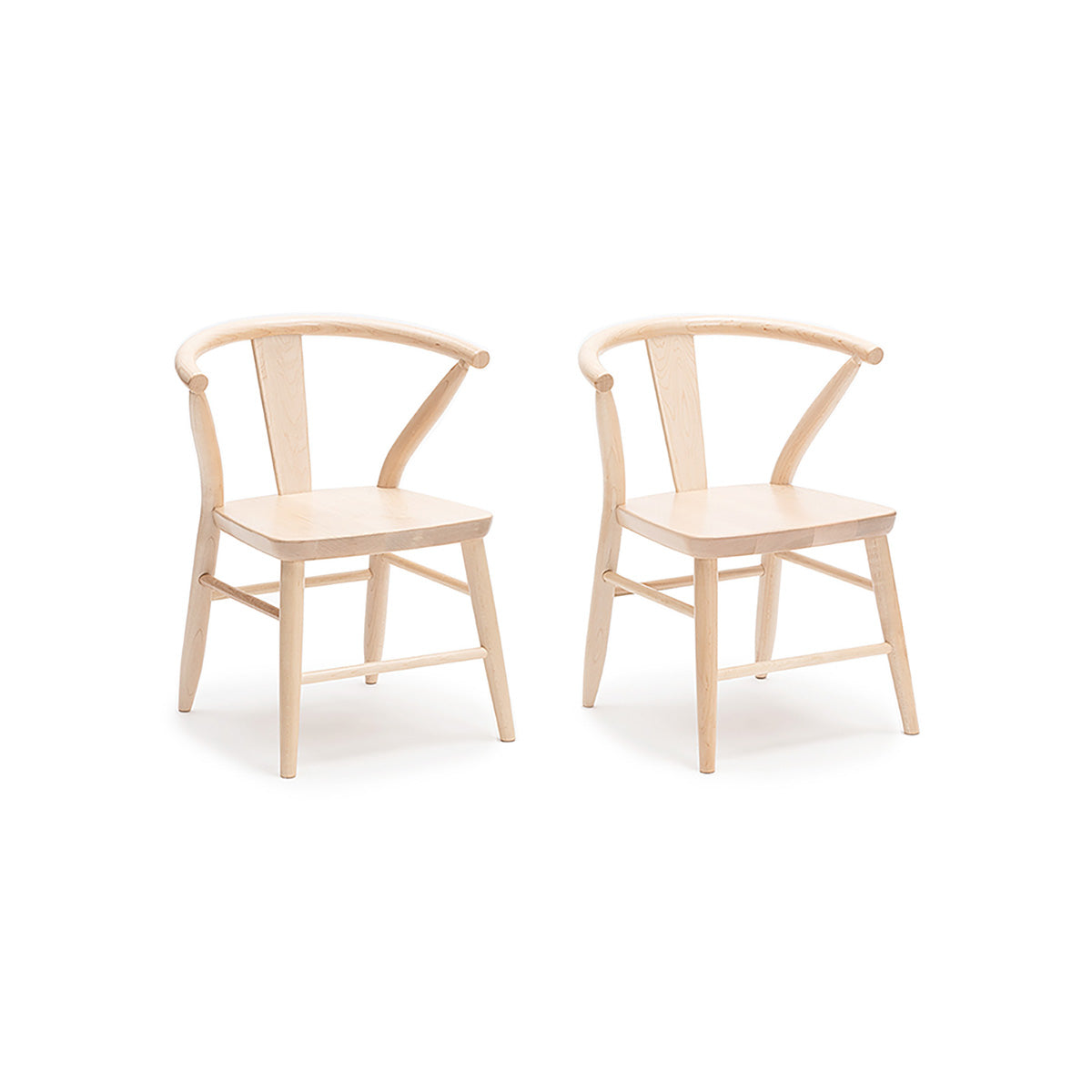 Crescent Solid Wood Play Chairs for Kids, Set of 2