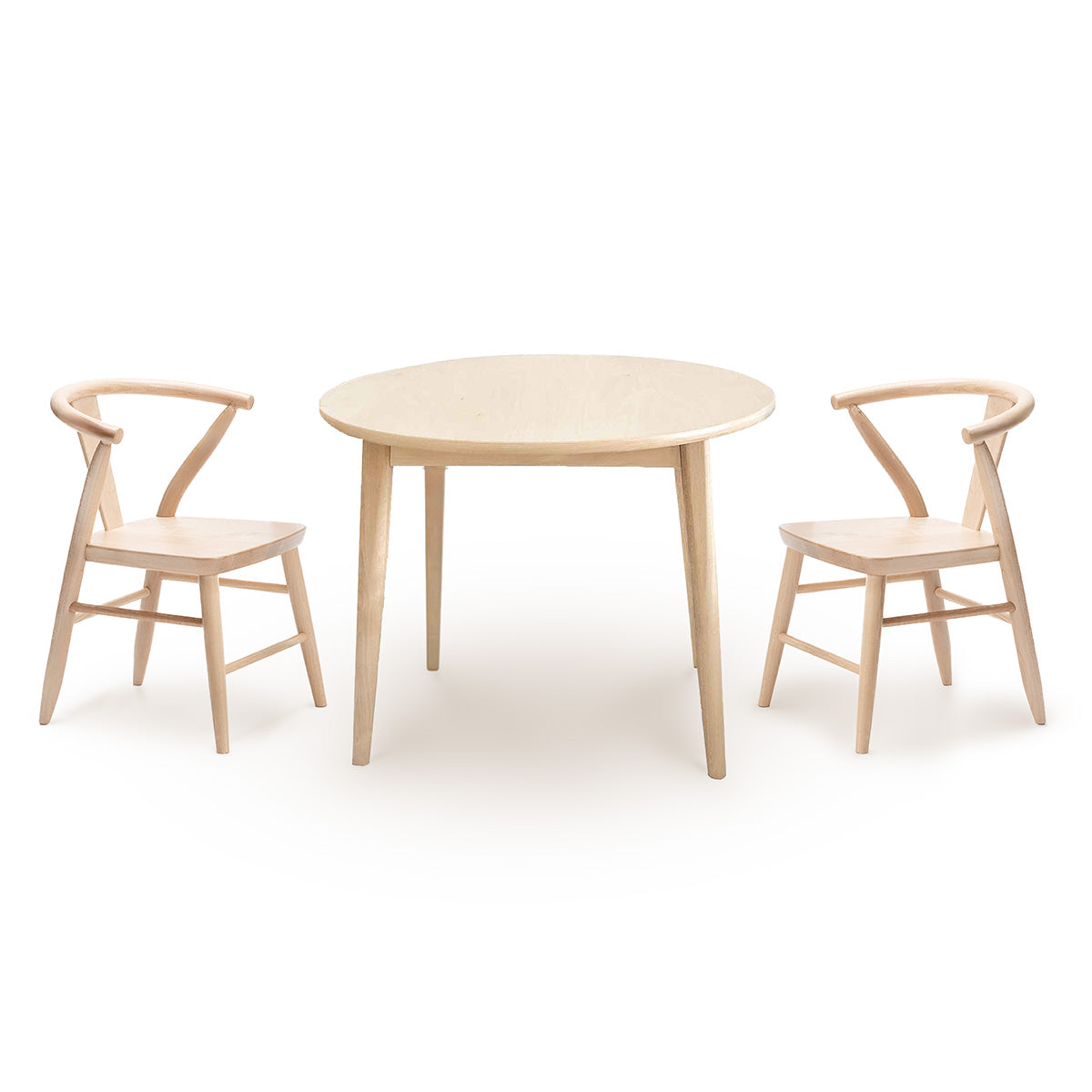 Wood Play Table and Chairs Set for Kids, Round Table - Crescent
