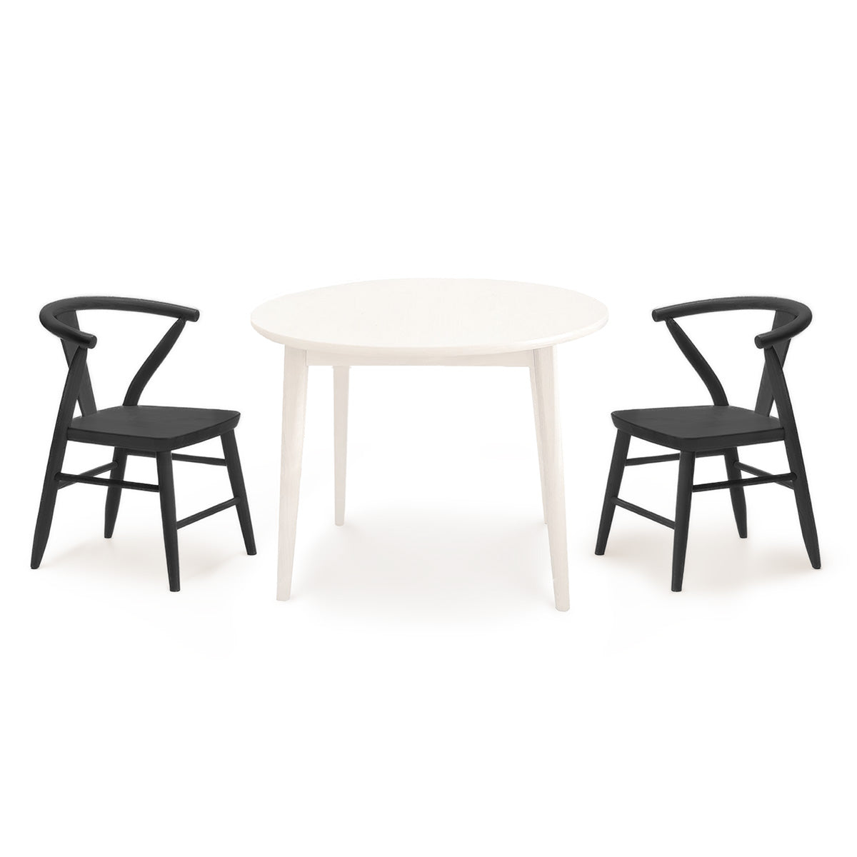 Wood Play Table and Chairs Set for Kids, Round Table - Crescent