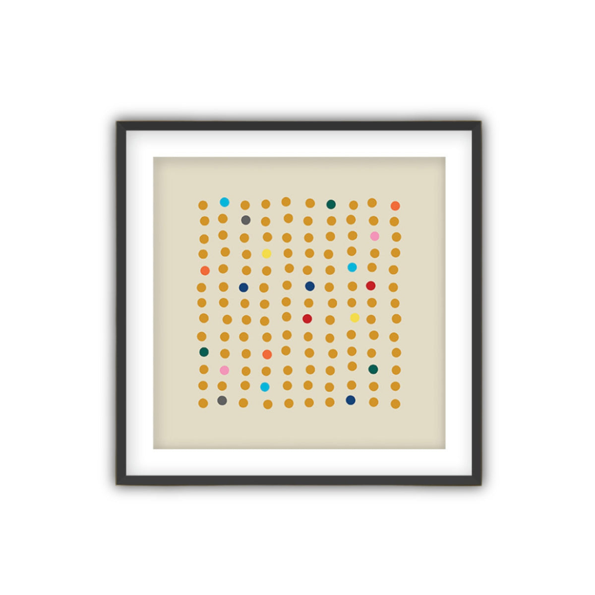 Dots, Abstract Wall Art with Frame