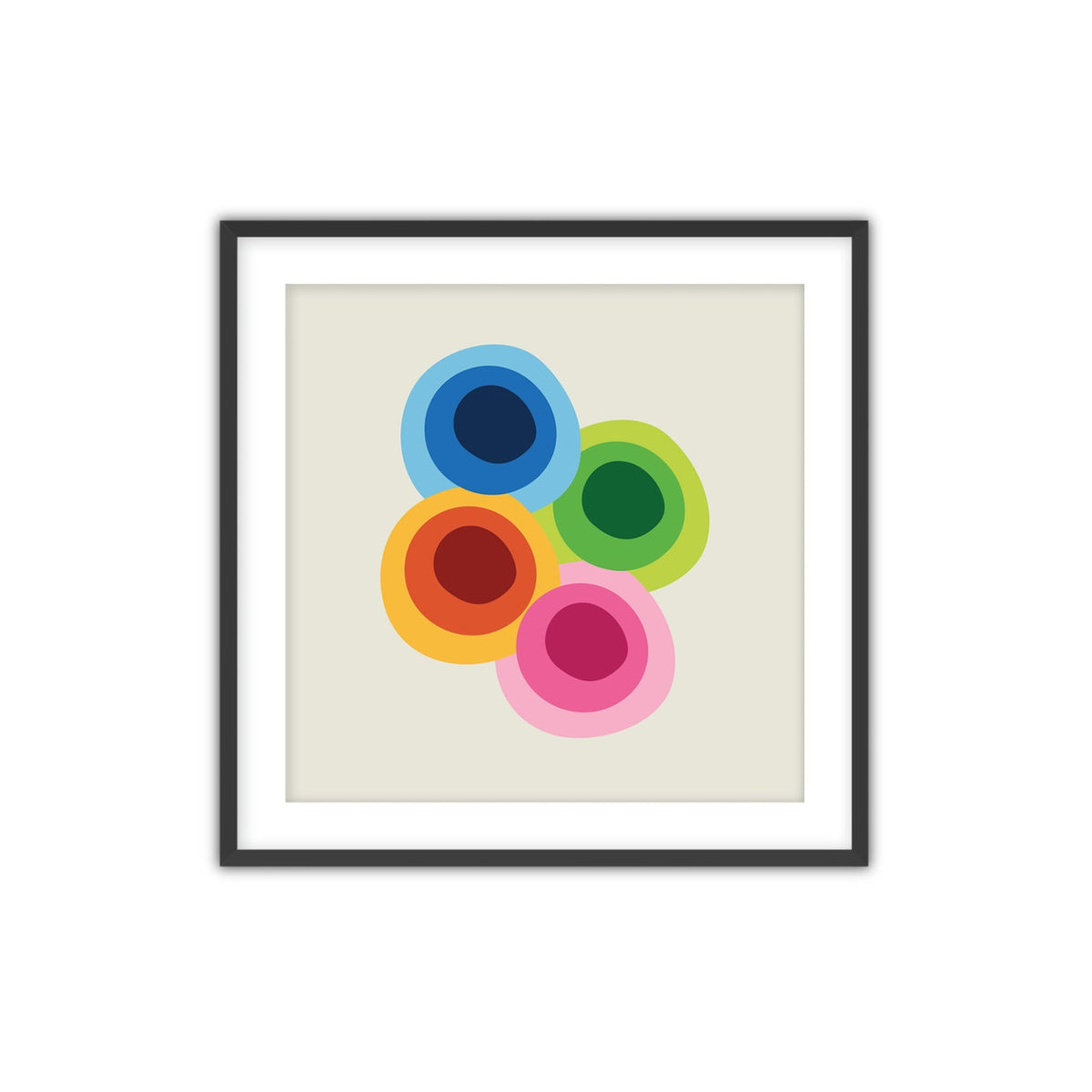 Interlocking, Abstract Wall Art with Frame