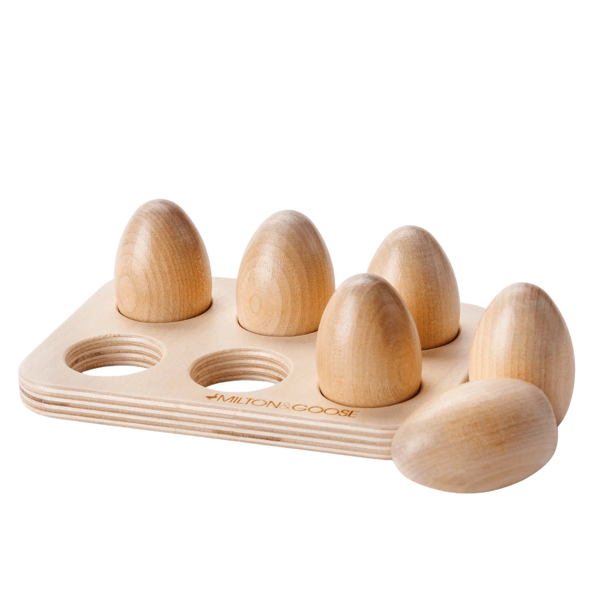 Wooden Play Eggs, Half Dozen