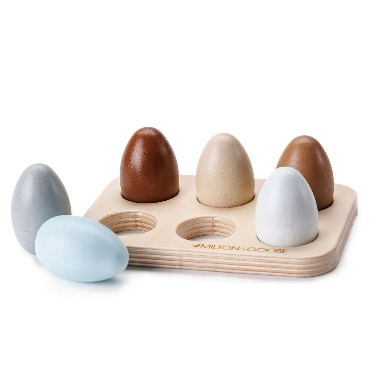 Wooden Play Eggs, Half Dozen